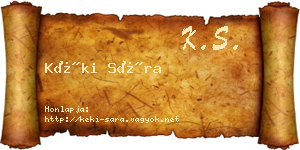 Kéki Sára névjegykártya